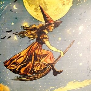 Vintage Style Witch Metal Sign with‎ Moon